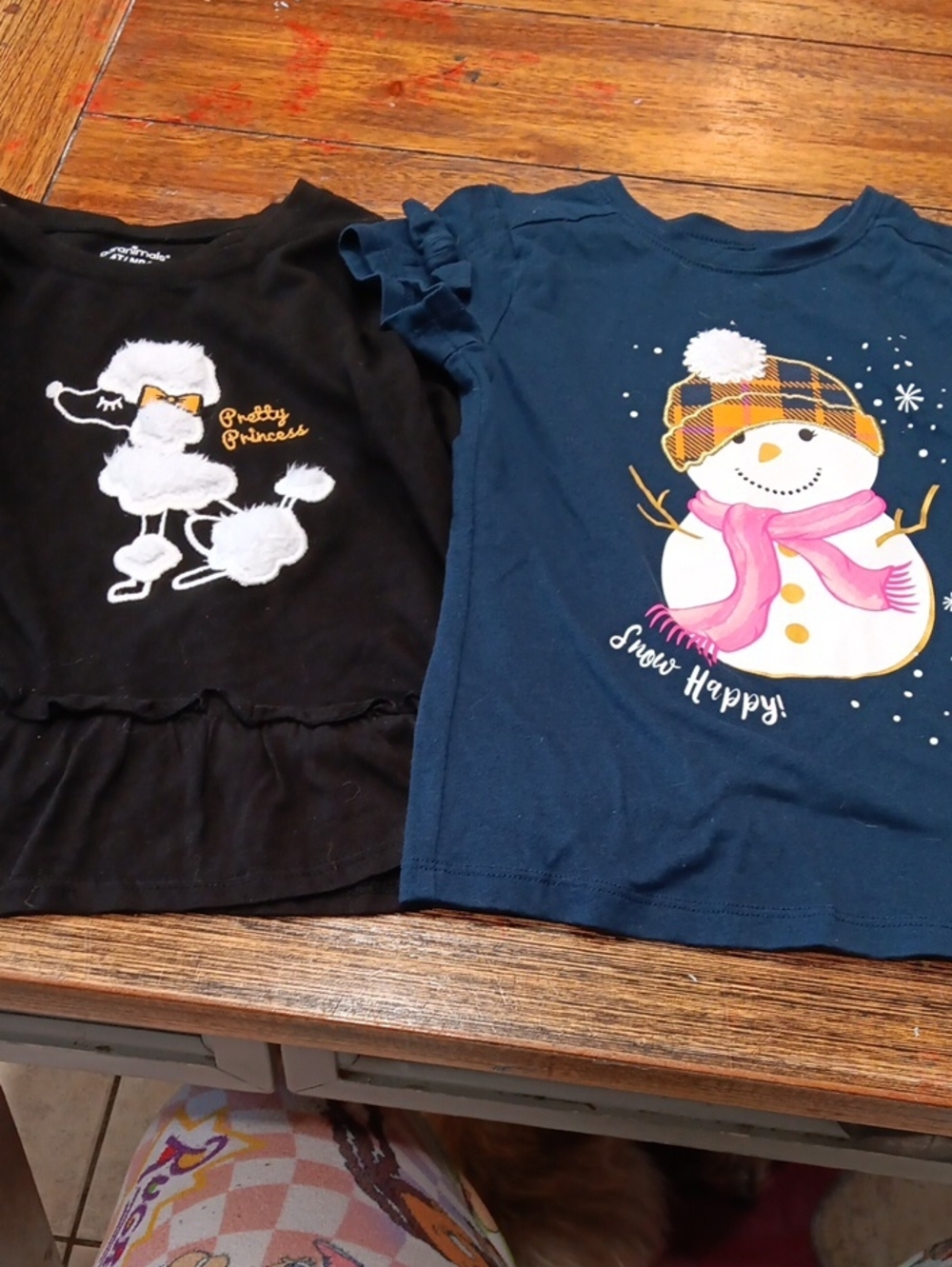 Garanimals Navy & Black Snowman and Poodle Graphic Tees